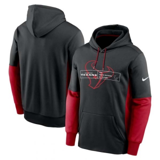Men's NFL Houston Texans Nike Black Color Block Fleece Performance Pullover Hoodie