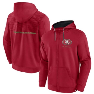 Men's NFL San Francisco 49ers Fanatics Branded Scarlet Defender Evo Full-Zip Hoodie