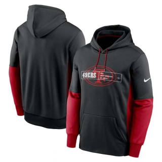 Men's NFL San Francisco 49ers Nike Black Color Block Fleece Performance Pullover Hoodie