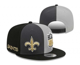 NFL New Orleans Saints New Era Gray Black 2023 Sideline 9FIFTY Snapback Hat 3037