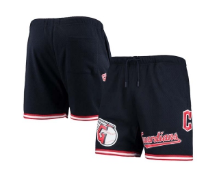 Men's MLB Cleveland Guardians Pro Standard Navy Logo Mesh Shorts