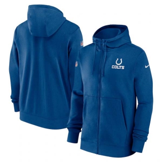 Men's NFL Indianapolis Colts Nike Royal Sideline Club Performance Full-Zip Hoodie