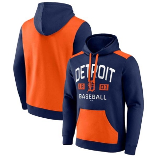 Men's MLB Detroit Tigers Fanatics Branded Navy Orange Chip In Team Pullover Hoodie