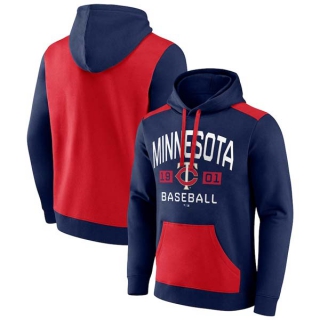 Men's MLB Minnesota Twins Fanatics Branded Navy Red Chip In Team Pullover Hoodie