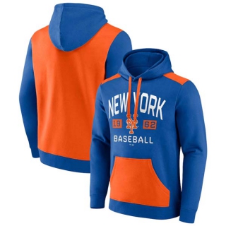 Men's MLB New York Mets Fanatics Branded Royal Orange Chip In Team Pullover Hoodie
