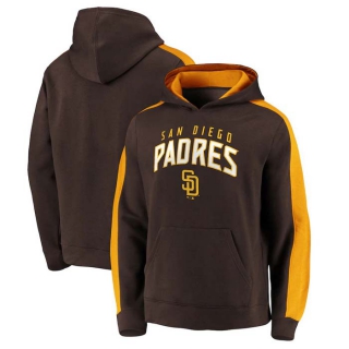 Men's MLB San Diego Padres Brown Gold Team Arch Pullover Hoodie