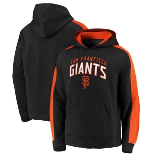 Men's MLB San Francisco Giants Black Orange Team Arch Pullover Hoodie