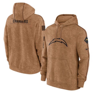 Men's NFL Los Angeles Chargers Nike Brown 2023 Salute To Service Club Pullover Hoodie