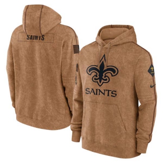 Men's NFL New Orleans Saints Nike Brown 2023 Salute To Service Club Pullover Hoodie
