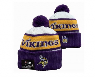 NFL Minnesota Vikings New Era Purple White 2023 Sideline Beanies Knit Hat 3043