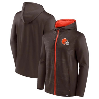 Men's NFL Cleveland Browns Fanatics Branded Brown Orange Ball Carrier Full Zip Hoodie