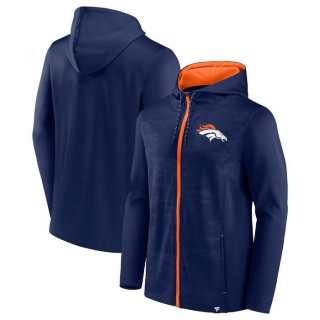 Men's NFL Denver Broncos Fanatics Branded Navy Orange Ball Carrier Full Zip Hoodie