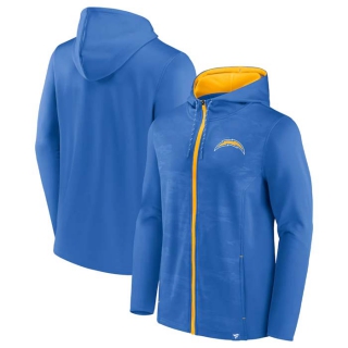 Men's NFL Los Angeles Chargers Fanatics Branded Blue Gold Ball Carrier Full Zip Hoodie