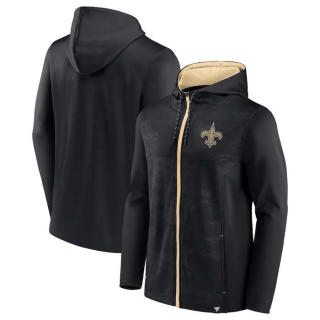 Men's NFL New Orleans Saints Fanatics Branded Black Gold Ball Carrier Full Zip Hoodie