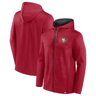 Men's NFL San Francisco 49ers Fanatics Branded Red Pewter Ball Carrier Full Zip Hoodie