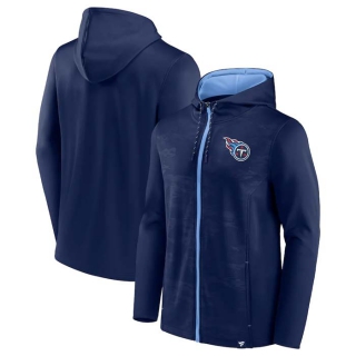 Men's NFL Tennessee Titans Fanatics Branded Navy Light Blue Ball Carrier Full Zip Hoodie