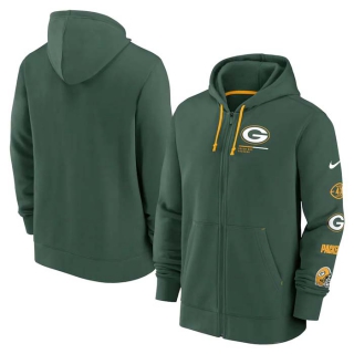 Men's NFL Green Bay Packers Nike Green Surrey Full Zip Hoodie