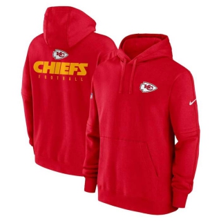 Men's NFL Kansas City Chiefs Nike Red Sideline Club Fleece Pullover Hoodie