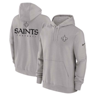 Men's NFL New Orleans Saints Nike Gray Sideline Club Fleece Pullover Hoodie