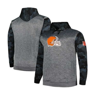 Men's NFL Cleveland Browns Fanatics Branded Heather Charcoal Big & Tall Camo Pullover Hoodie