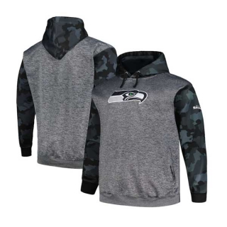 Men's NFL Seattle Seahawks Fanatics Branded Heather Charcoal Big & Tall Camo Pullover Hoodie