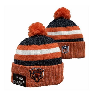 NFL Chicago Bears New Era Orange Black 2023 Sideline Cuffed Beanies Knit Hat 3059
