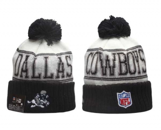 NFL Dallas Cowboys New Era Black White 2023 Cold Weather Historic Pom Beanies Knit Hat 5024
