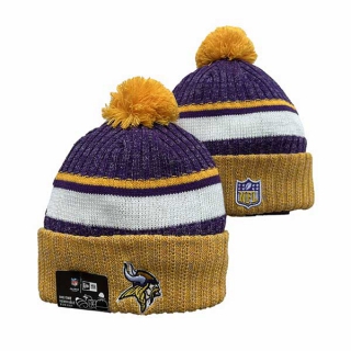 NFL Minnesota Vikings New Era Gold Purple 2023 Sideline Cuffed Beanies Knit Hat 3044