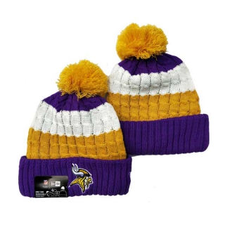 NFL Minnesota Vikings New Era Purple 2023 Cold Weather Pom Beanies Knit Hat 3045
