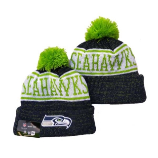 NFL Seattle Seahawks New Era Navy 2023 Cold Weather Pom Beanies Knit Hat 3060