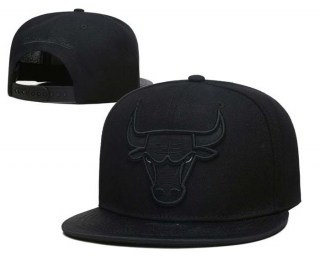 NBA Chicago Bulls Mitchell & Ness Black On Black Snapback Hat 2223