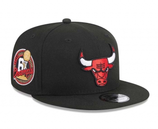NBA Chicago Bulls New Era Black 6x NBA Finals Champions Pop Sweat 9FIFTY Snapback Hat 2227