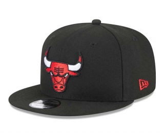 NBA Chicago Bulls New Era Black 9FIFTY Snapback Hat 2228