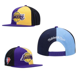 NBA Los Angeles Lakers Mitchell & Ness Purple NBA 75th Anniversary What The Snapback Hat 2117