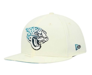 NFL Jacksonville Jaguars New Era Cream Chrome Color Dim 9FIFTY Snapback Hat 2034
