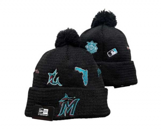 MLB Miami Marlins New Era Black Identity Cuffed Beanies Knit Hat 3003