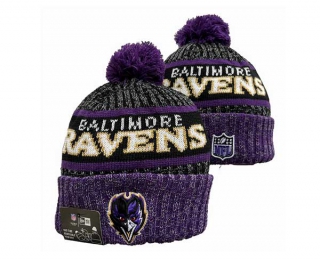 NFL Baltimore Ravens New Era Pewter Purple 2023 Sideline Tech Cuffed Beanies Knit Hat 3050