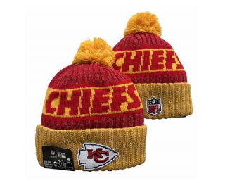 NFL Kansas City Chiefs New Era Red Gold 2023 Sideline Tech Cuffed Beanies Knit Hat 3065
