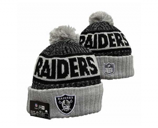 NFL Las Vegas Raiders New Era Pewter Gray 2023 Sideline Tech Cuffed Beanies Knit Hat 3060