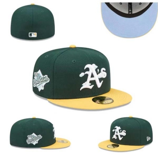 MLB Oakland Athletics New Era Green Gold 1989 World Series 59FIFTY Fitted Hat 0503