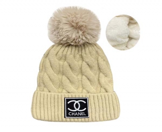 Wholesale Chanel Beige Knit Beanie Hat 9001