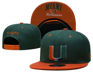 NCAA College Miami Hurricanes New Era Green Snapback Hat 6002