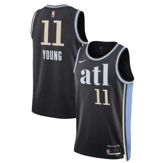 Men's Atlanta Hawks Trae Young Nike Black 2023-24 Swingman City Edition Jersey