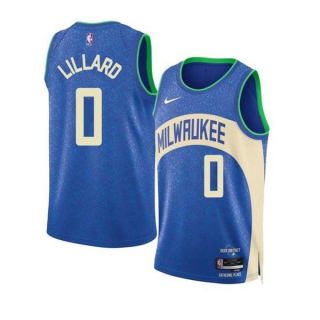 Men's Milwaukee Bucks Damian Lillard Nike Royal 2023-24 Swingman City Edition Jersey