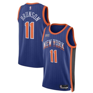 Men's New York Knicks Jalen Brunson Nike Blue 2023-24 Swingman City Edition Jersey