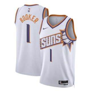 Men's Phoenix Suns Devin Booker Nike White 2023-24 Swingman Association Edition Jersey