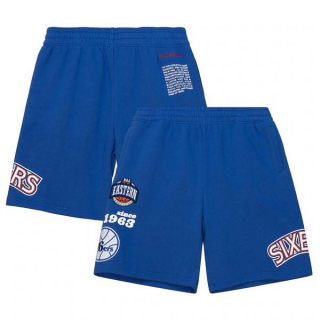 Men's NBA Philadelphia 76ers Mitchell & Ness Royal Printed Shorts
