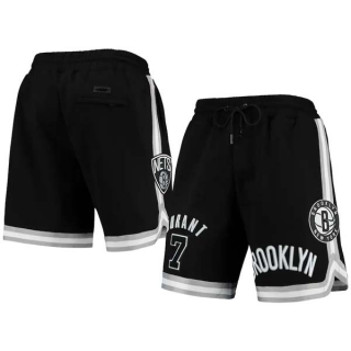 Men's NBA Brooklyn Nets #7 Kevin Durant Pro Standard Black Heat Press Shorts
