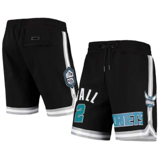 Men's NBA Charlotte Hornets #2 LaMelo Ball Pro Standard Black Heat Press Shorts