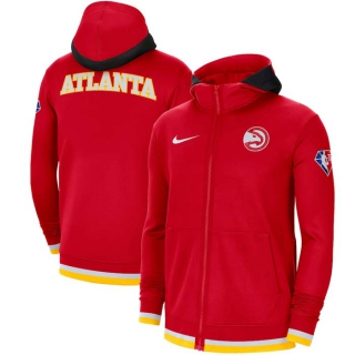 Men's NBA Atlanta Hawks Nike Red 75th Anniversary Performance Showtime Full-Zip Hoodie Jacket